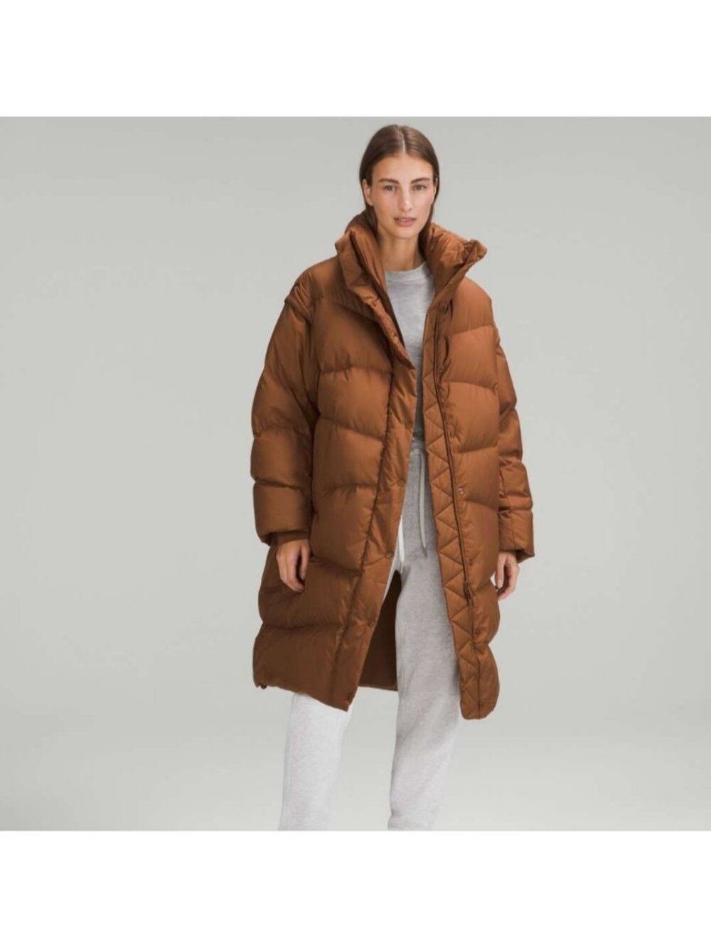 Lululemon Long Oversized Down Jacket Roasted Brown Like New